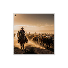 Load image into Gallery viewer, Acrylic Wall Art Panel - Dirty, dusty cattle drive in the Old West