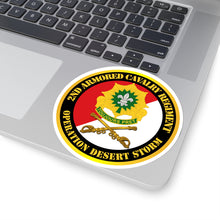 Load image into Gallery viewer, Kiss-Cut Stickers - Army - 2nd Armored Cavalry Regiment DUI - Red White - Operation Desert Storm