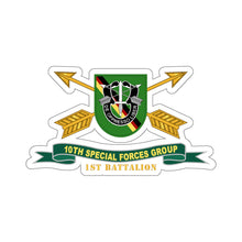 Load image into Gallery viewer, Kiss-Cut Stickers - Army - 1st Battalion, 10th Special Forces Group - Flash w Br - Ribbon X 300