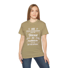 Load image into Gallery viewer, Unisex Ultra Cotton Tee - Déesse multitâche en typographie rose - white texts