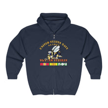 Load image into Gallery viewer, Unisex Heavy Blend™ Full Zip Hooded Sweatshirt - Navy - Seabee - Vietnam Veteran