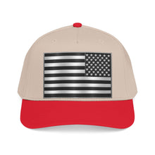 Load image into Gallery viewer, Mid Profile Baseball Cap - Flag - United States - Black and White - 3D - Enhanced