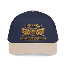Load image into Gallery viewer, Mid Profile Baseball Cap - USCG - Coxswain - Auxiliary w txt - 3D - Enhanced