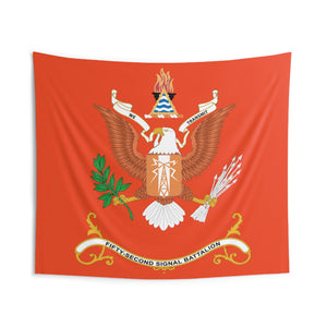 Indoor Wall Tapestries - 52nd Signal Battalion - WE TRANSMIT, Battalion Colors Tapestry