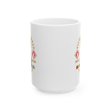 Load image into Gallery viewer, White Ceramic Mug, (11oz, 15oz) - Vietnam Combat Veteran w 20th Engineer Brigade SSI - Dong Tam X 300