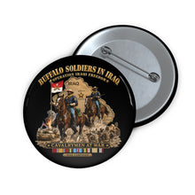 Load image into Gallery viewer, Custom Pin Buttons - Army - Buffalo Soldiers in Iraq - OIF - Cavalrymen at War w IRAQ SVC - 3D - Enhanced