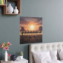 Load image into Gallery viewer, Indoor and Outdoor Silk Posters - 10th Cavalry on Patrol in the sunset w 10th Cav Guidon