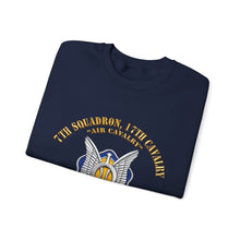 Load image into Gallery viewer, Crewneck Sweatshirt - Army - 7th Squadron - 17th Cavalry - 4th ID - Vietnam Vet w SVC Ribbon - 3D X 300