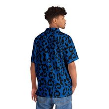 Load image into Gallery viewer, Men's Hawaiian Shirt (AOP) - Leopard Camouflage - Blue-Black