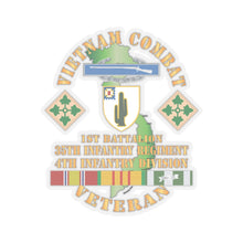 Load image into Gallery viewer, Kiss-Cut Stickers - Vietnam Combat Infantry Veteran w 1st Bn 35th Inf - 4th ID SSI X 300