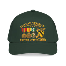 Load image into Gallery viewer, Mid Profile Baseball Cap - Army - Vietnam Vet - w Medals - VN - 1st Cav Division - 3D - Enhanced