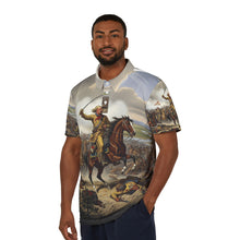 Load image into Gallery viewer, General Custer at the Battle of Little Bighorn - Battle Scenes Unisex Polo Shirt - Artistic AOP, Casual Summer Wear, Gift for History Lovers, Unique Statement Piece, Travel Essentials