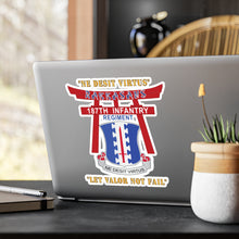 Load image into Gallery viewer, Kiss-Cut Vinyl Decals - Army - 187th Infantry Regiment - Torii, Rakkasans, Let Valor Not Fail, English, Latin X 300