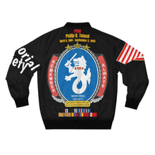 Load image into Gallery viewer, Men's AOP Bomber Jacket - American Defenders Of Bataan Corregidor with POW - MIA Service Medals - Philip D. Toland