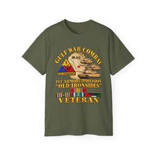 Load image into Gallery viewer, Unisex Ultra Cotton Tee - Army - Gulf War Combat - 1st Armored Divi - Old Ironsides - Veteran - Map w GULF SVC - 3D - Enhanced