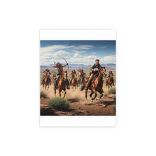 Load image into Gallery viewer, Indoor and Outdoor Silk Posters - Apache Indians attacking a Pony Express Rider