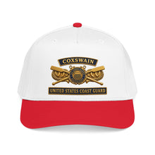 Load image into Gallery viewer, Mid Profile Baseball Cap - USCG - Coxswain - Auxiliary w txt - 3D - Enhanced
