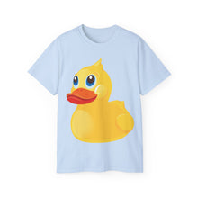 Load image into Gallery viewer, Unisex Ultra Cotton Tee - Yellow Rubber Duck - Oblique Left Front X 300