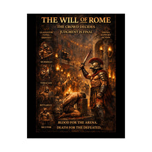 Load image into Gallery viewer, Gladiator Battle Matte Poster — "The Will of Rome" Vertical Art Print