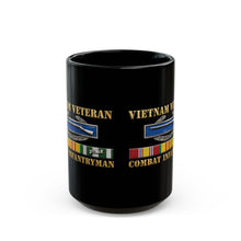 Load image into Gallery viewer, Black Mug (15oz) - Army - Vietnam Veteran - Cbt Infantryman w CIB VN SVC - 3D X 300