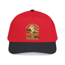 Load image into Gallery viewer, Mid Profile Baseball Cap - Army - Gulf War Combat - 1st Armored Divi - Old Ironsides - Veteran - Map w GULF SVC - 3D - Enhanced
