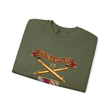 Load image into Gallery viewer, Crewneck Sweatshirt - Army - 17th Field Artillery w Br - Ribbon, Vietnam Veteran w VN SVC - 3D - Enhanced