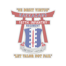 Load image into Gallery viewer, Kiss-Cut Stickers - Army - 187th Infantry Regiment - Torii, Rakkasans, Let Valor Not Fail, English, Latin X 300