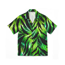 Load image into Gallery viewer, Tropical Zebra Hawaiian Camp Shirt — Glossy All-Over Print