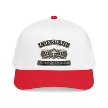 Load image into Gallery viewer, Mid Profile Baseball Cap - USCG - Coxswain w txt - Silver - 3D - Enhanced