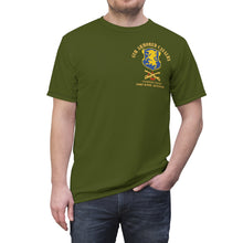 Load image into Gallery viewer, Unisex Cut & Sew Tee (AOP) - Army - HHT - 2nd Squadron, 6th Armored Cavalry Regiment Ft Knox, Kentucky, 1980-1981