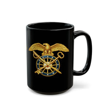 Load image into Gallery viewer, Black Mug (15oz) - Quartermaster Corps Branch Insignia - 3D - Enhanced