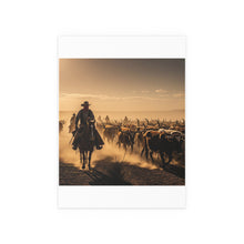 Load image into Gallery viewer, Indoor and Outdoor Silk Posters - Dirty, dusty cattle drive in the Old West