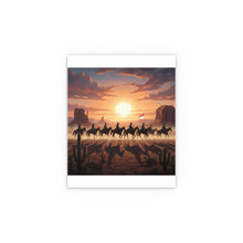 Load image into Gallery viewer, Indoor and Outdoor Silk Posters - 10th Cavalry on Patrol in the sunset w 10th Cav Guidon