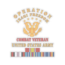 Load image into Gallery viewer, Kiss-Cut Stickers - Army - IRAQI FREEDOM Veteran - Combat Veteran
