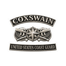 Load image into Gallery viewer, Kiss-Cut Stickers - USCG - Coxswain w txt - Silver - 3D - Enhanced