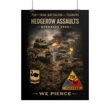 Load image into Gallery viewer, Rolled Posters - 758th Tank Battalion - Tuskers in the hedgerow assault, 1944 - Poster - Adjust