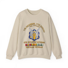 Load image into Gallery viewer, Crewneck Sweatshirt - Army - 7th Squadron - 17th Cavalry - 4th ID - Vietnam Vet w SVC Ribbon - 3D X 300