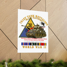 Load image into Gallery viewer, Premium Matte vertical posters - Army - 761st Tank Battalion - Black Panthers - w Tank w SSI Wwii EU SVC