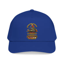 Load image into Gallery viewer, Mid Profile Baseball Cap - Army - Cold War Vet - 3rd Armored Division - Gelnhausen, Germany - M60A3 Tank - Spearhead w Fire - 3D - Enhanced