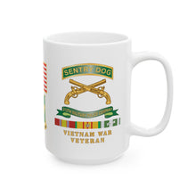 Load image into Gallery viewer, White Ceramic Mug — Army - Sentry Dog - 212th Military Police Company - 720th MP Bn w VN Svc Ribbons