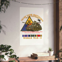 Load image into Gallery viewer, Premium Matte vertical posters - Army - 761st Tank Battalion - Black Panthers - w Tank w SSI Wwii EU SVC