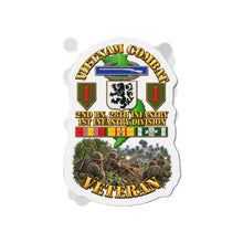 Load image into Gallery viewer, Die-Cut Magnet - Vietnam Veteran Combat - 2nd Bn, 28th Infantry - 1st ID - with VN SVC - with Combat Scene - 3D - Transparent