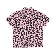 Load image into Gallery viewer, Men's Hawaiian Shirt (AOP) - Leopard Camouflage - Baby Pink - Black