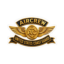 Load image into Gallery viewer, Kiss-Cut Stickers - USCG - Aircrew Badge w txt - 3D - Enhanced