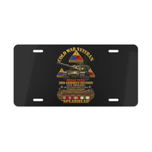 Load image into Gallery viewer, License Plate - Army - Cold War Vet - 3rd Armored Division - Gelnhausen, Germany - M60A3 Tank - Spearhead w Fire - 3D - Enhanced