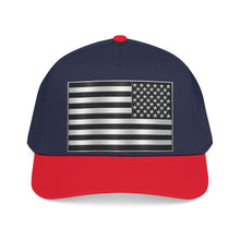 Load image into Gallery viewer, Mid Profile Baseball Cap - Flag - United States - Black and White - 3D - Enhanced