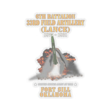 Load image into Gallery viewer, Kiss-Cut Stickers - Field Artillery - 6th Bn, 33rd Field Artillery, Ft Sill, OK LANCE Firing - 1975-1981 X 300
