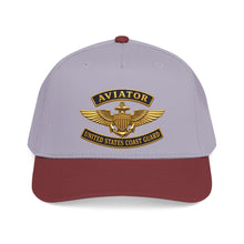Load image into Gallery viewer, Mid Profile Baseball Cap - USCG - Aviator Badge w txt - 3D - Enhanced