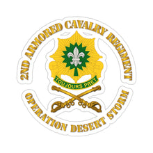 Load image into Gallery viewer, Kiss-Cut Stickers - Army - 2nd Armored Cavalry Regiment DUI - Red White - Operation Desert Storm