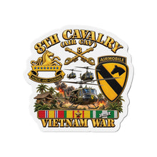 Load image into Gallery viewer, Die-Cut Magnet - Army - 8th Cavalry (Air Cav) - 1st Cav Division w VN SVC - 3D - Enhanced